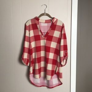 Faux flannel blouse